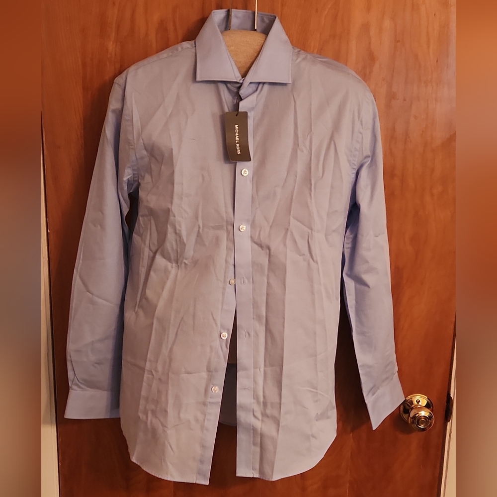 Michael Kors Men's Light Blue Dress Shirt - Button Front
